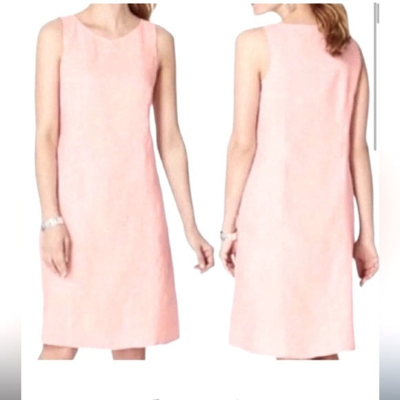 J.Jill Love Linen dress powder pink shift midi Large - Picture 3 of 8